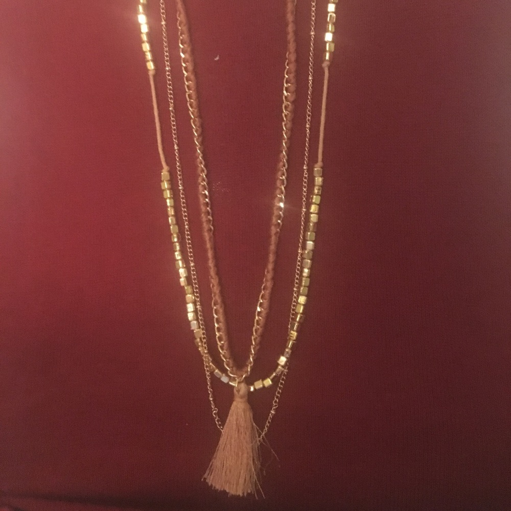 Rose gold and blush 3 strand necklace